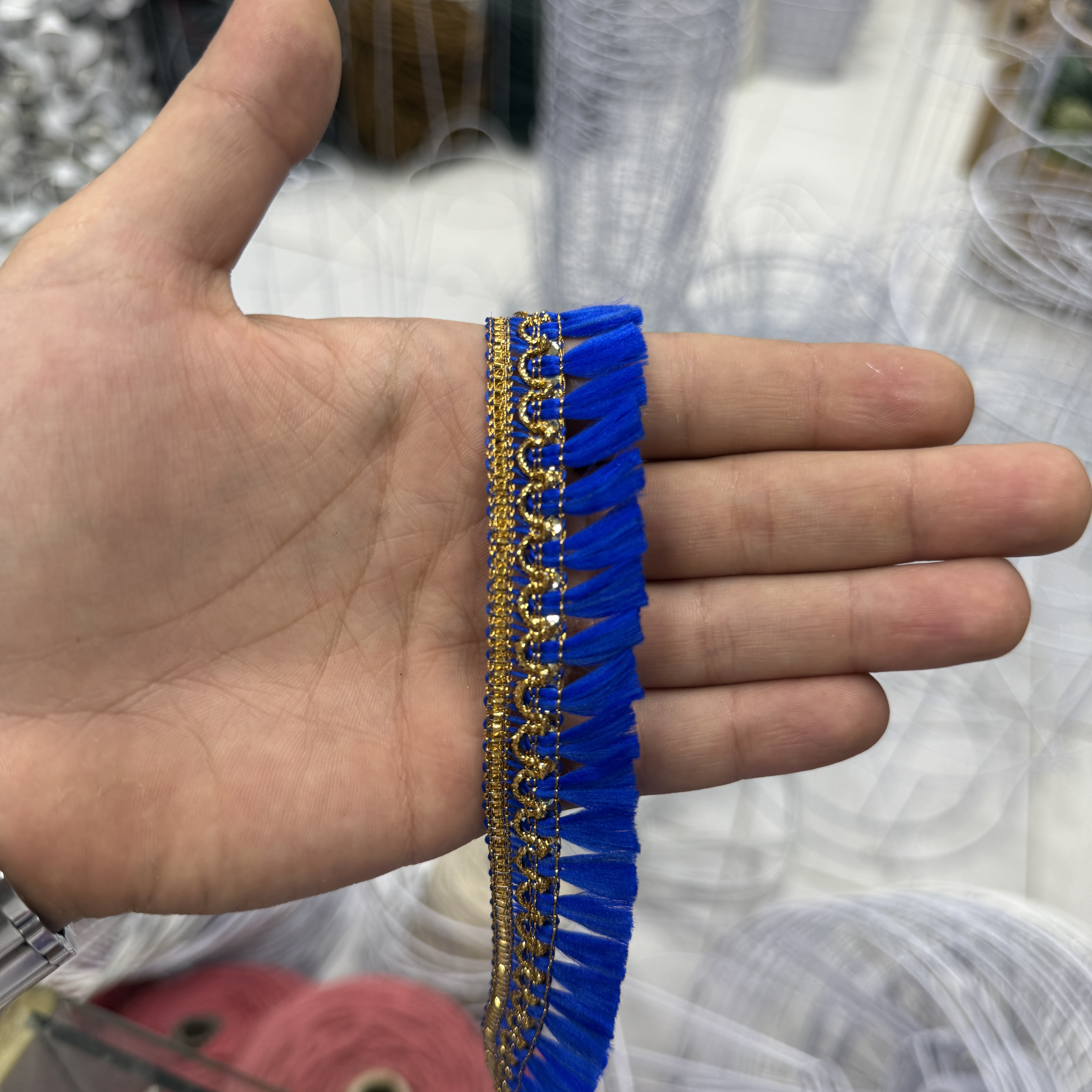 نوار -خرجکار -ریشه ای  -هندی- یک سانت